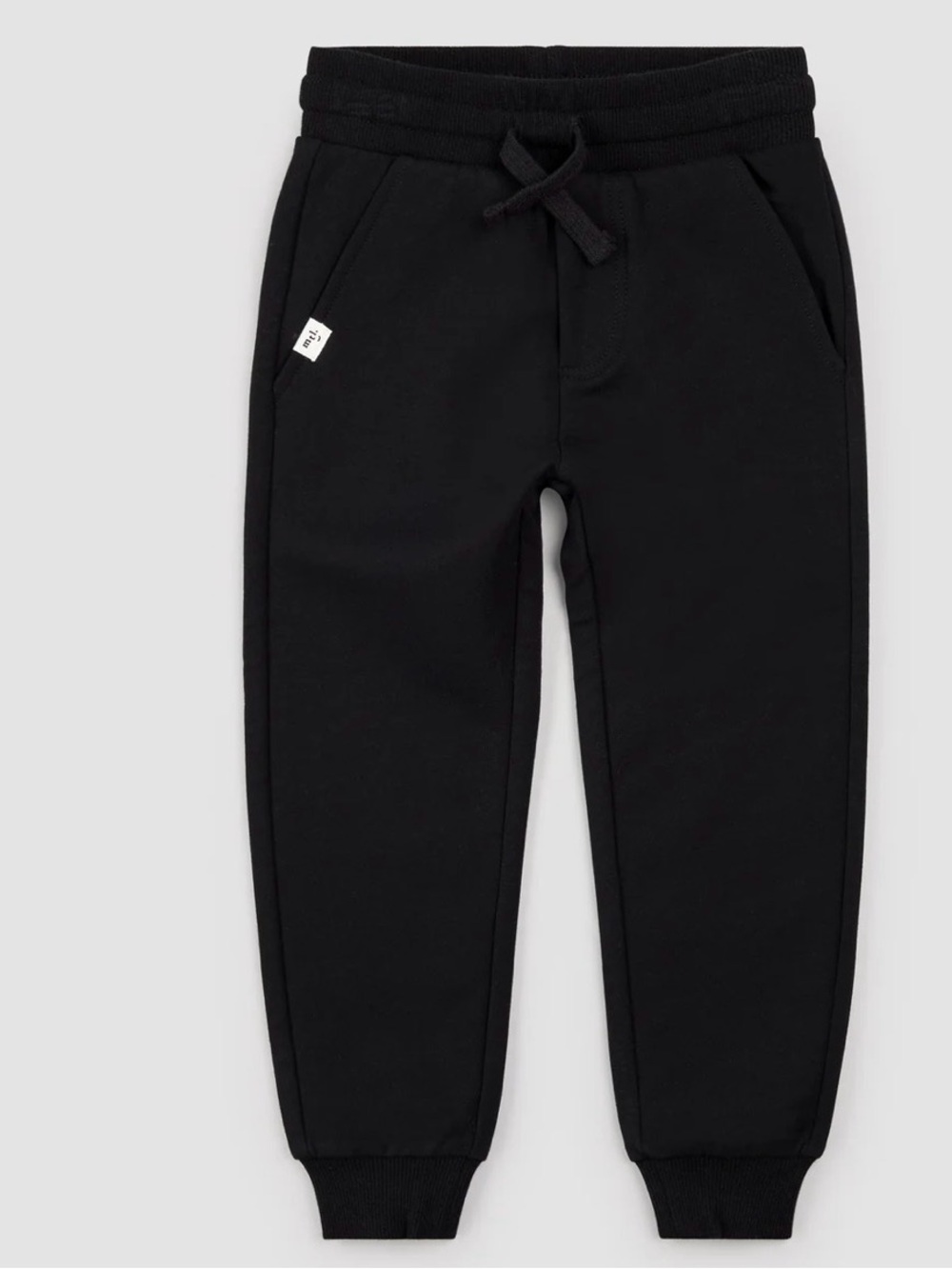 Kids Black Elastic Waist Jogger Leggings